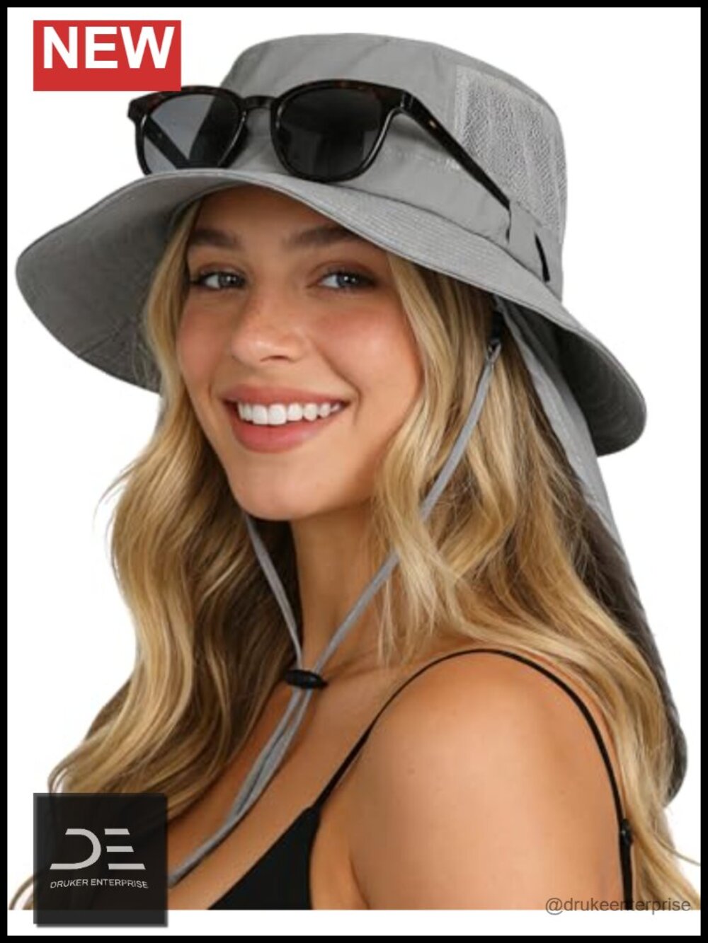 UPF 50+ Sun Hat with Detachable Neck Flap Packable Bucket Hat for Fishing Hiking